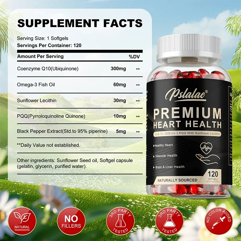 Premium Heart Health - Support - Omega 3 Fish Oil review and price