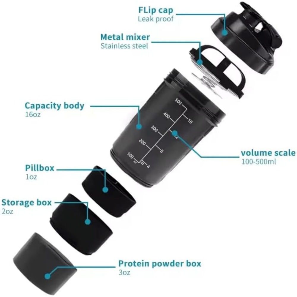 3 Layers Shaker Protein Bottle - Whey Protein Isolate review and price